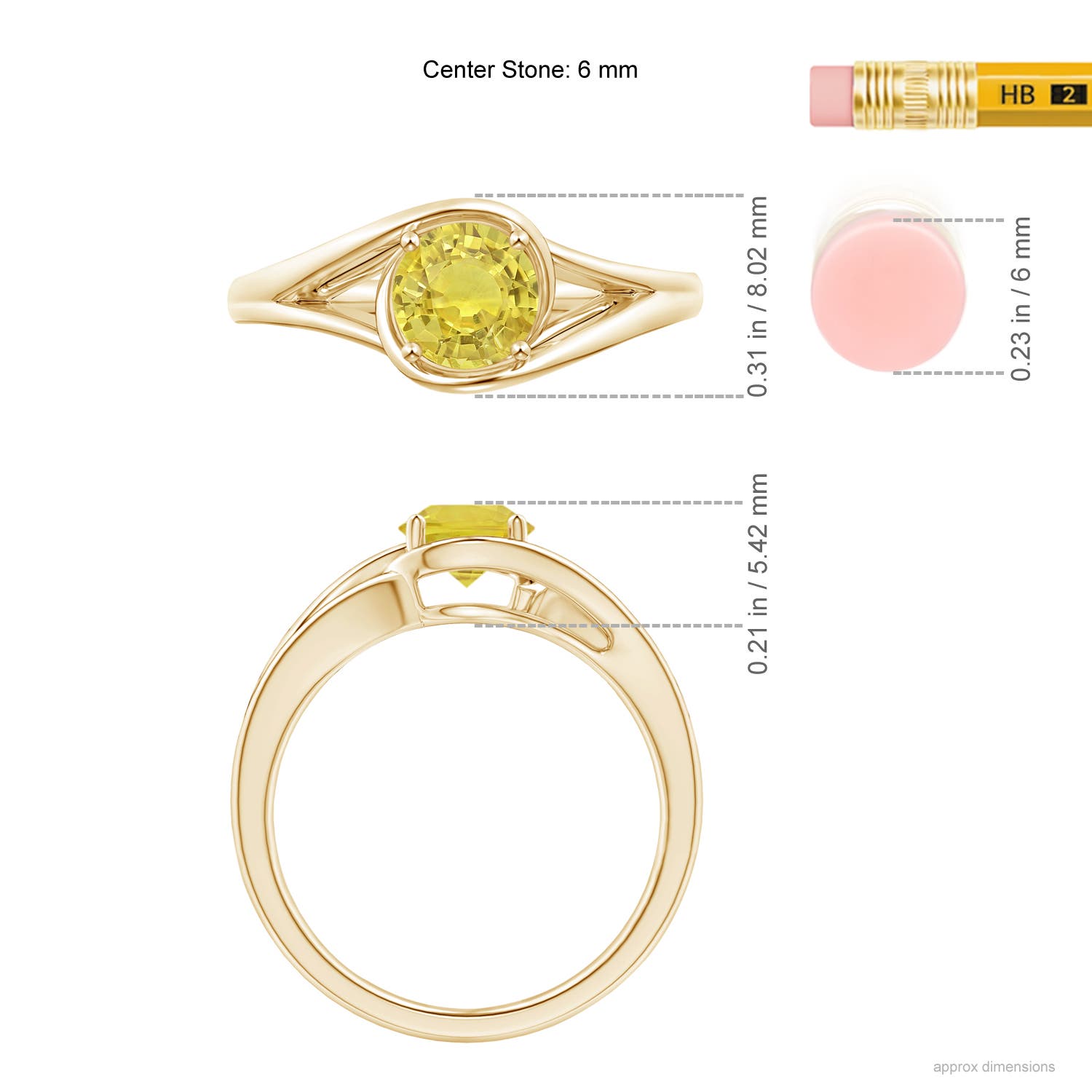 AA - Yellow Sapphire / 1 CT / 14 KT Yellow Gold