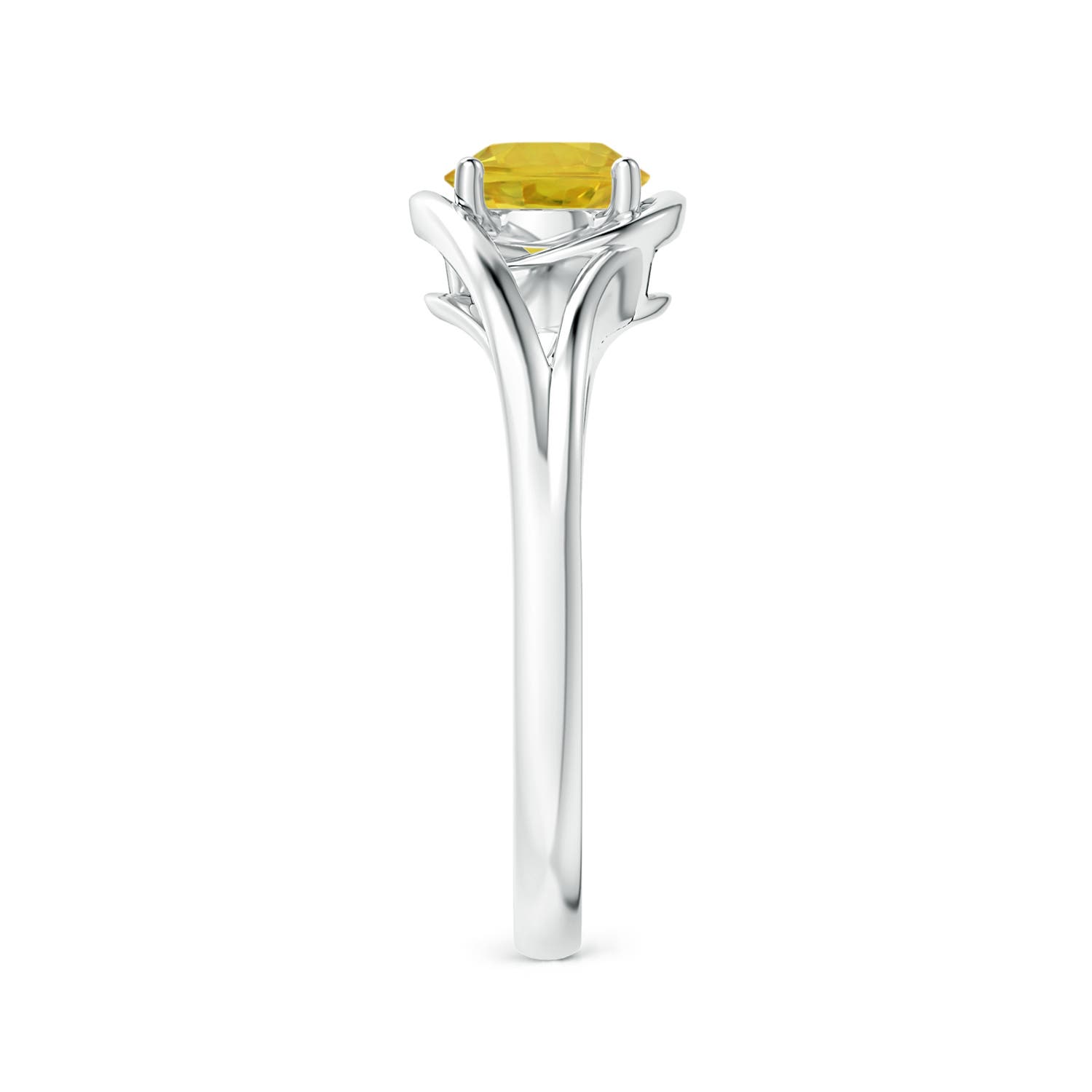 AAA - Yellow Sapphire / 1 CT / 14 KT White Gold