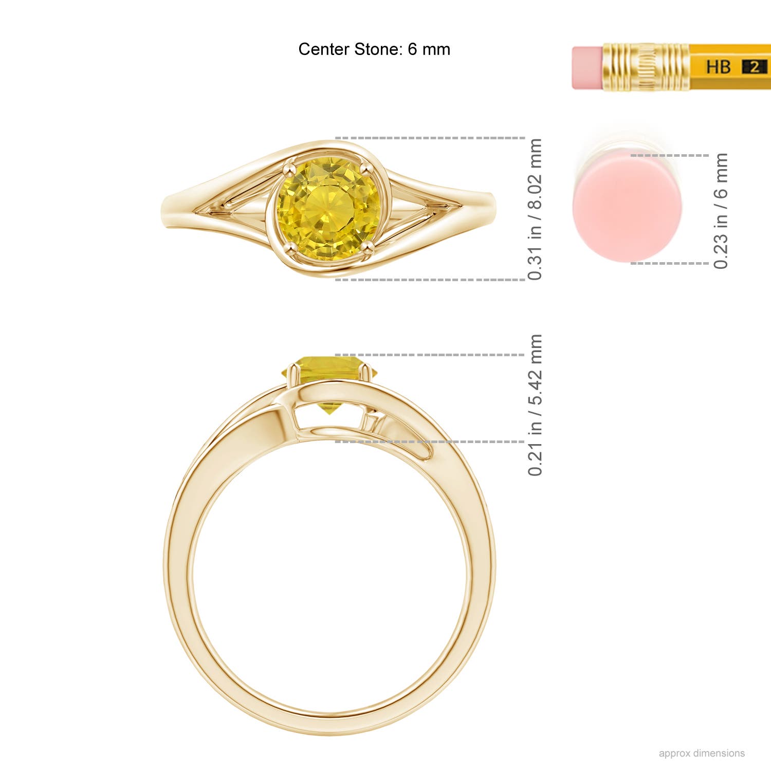 AAA - Yellow Sapphire / 1 CT / 14 KT Yellow Gold