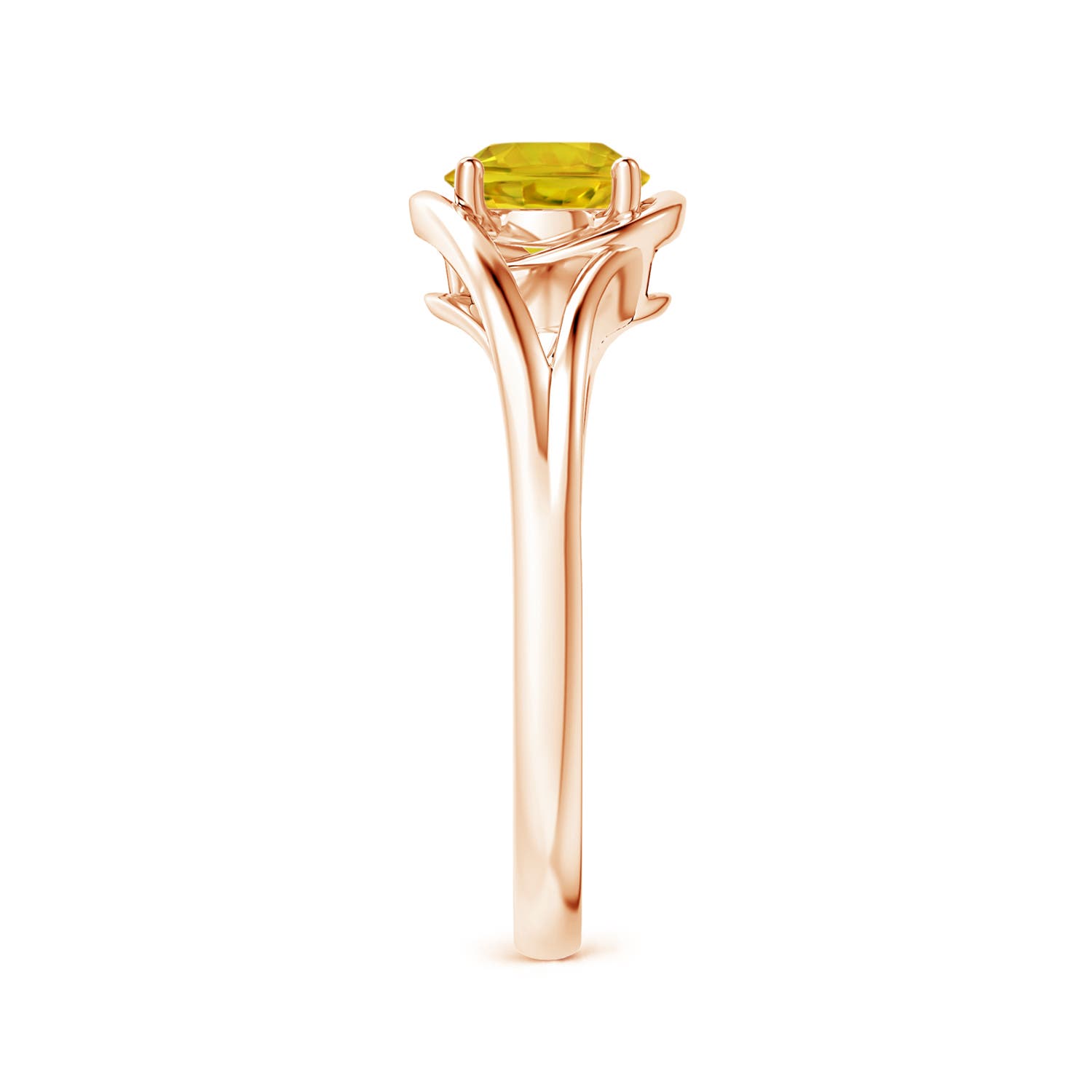 AAAA - Yellow Sapphire / 1 CT / 14 KT Rose Gold