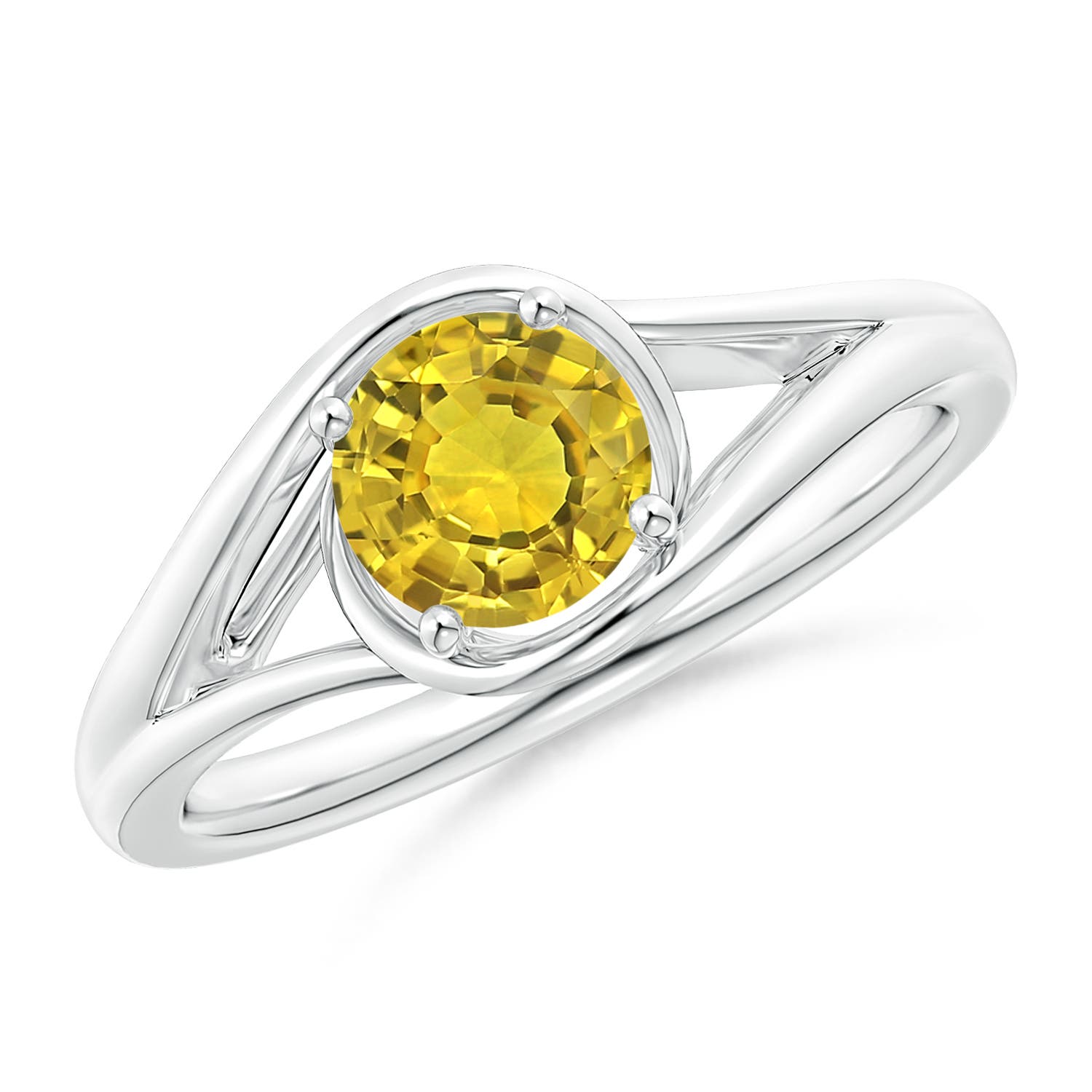 AAAA - Yellow Sapphire / 1 CT / 14 KT White Gold