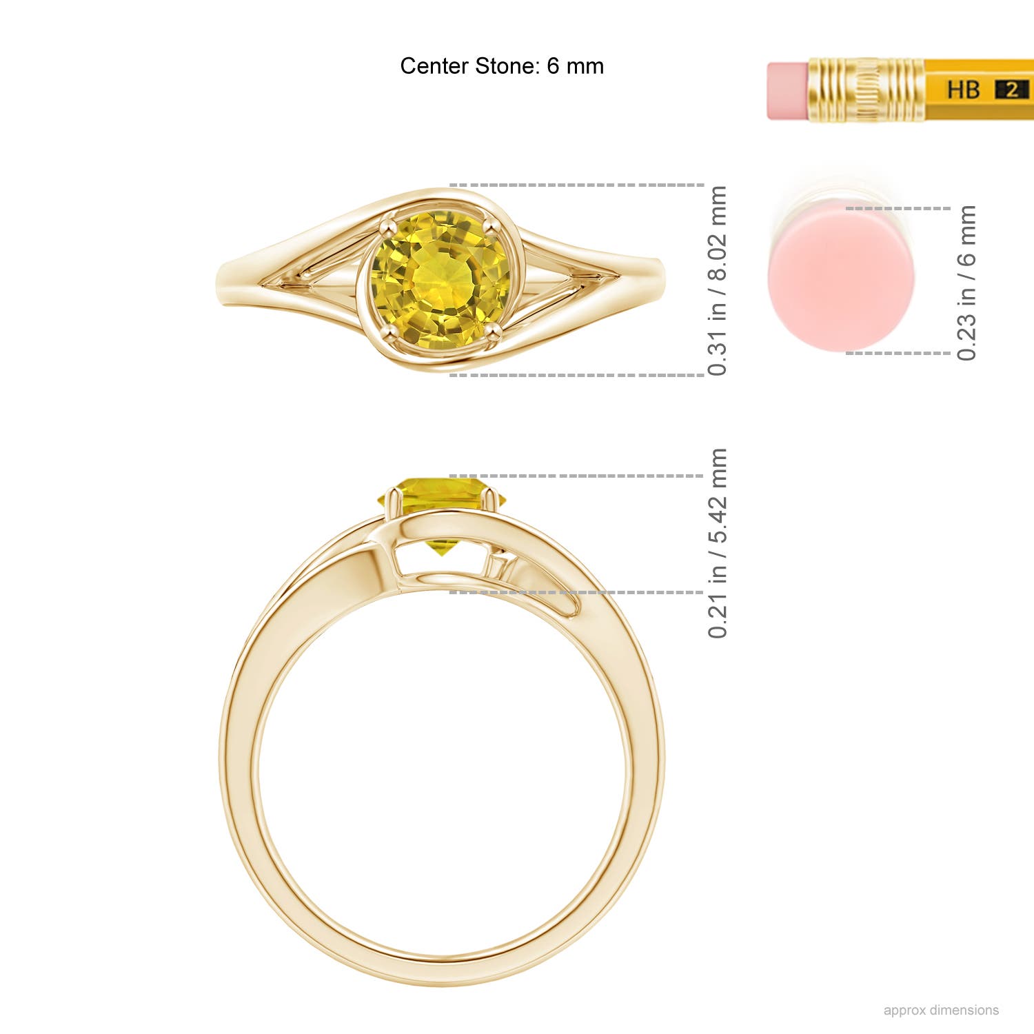 AAAA - Yellow Sapphire / 1 CT / 14 KT Yellow Gold