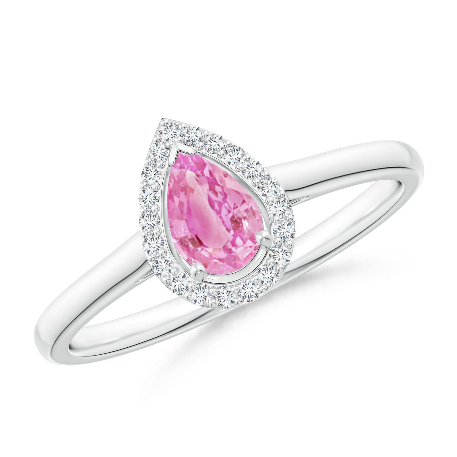 A - Pink Sapphire / 0.55 CT / 14 KT White Gold