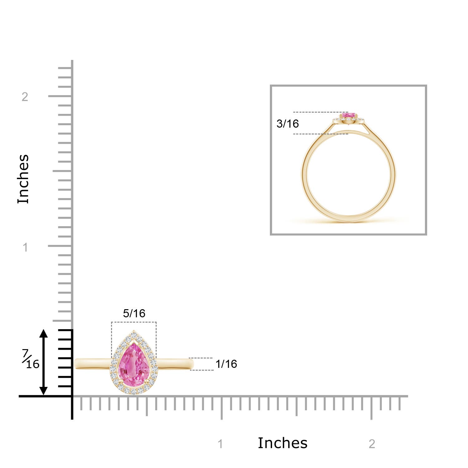 AA - Pink Sapphire / 0.55 CT / 14 KT Yellow Gold