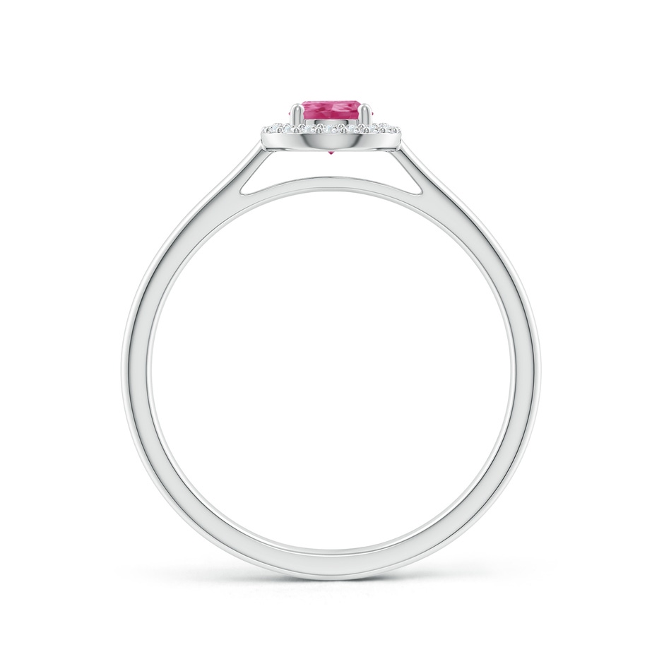 6x4mm AAAA Pear-Shaped Pink Sapphire Halo Ring in P950 Platinum side-1