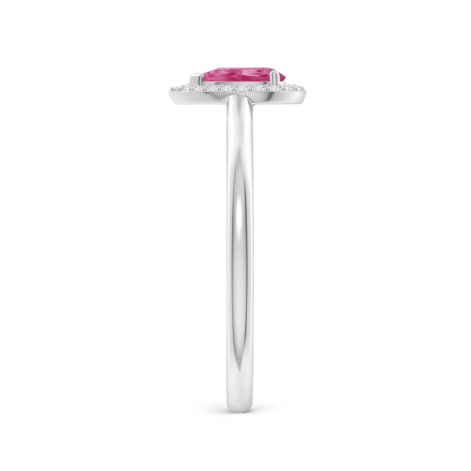 6x4mm AAAA Pear-Shaped Pink Sapphire Halo Ring in P950 Platinum side-2