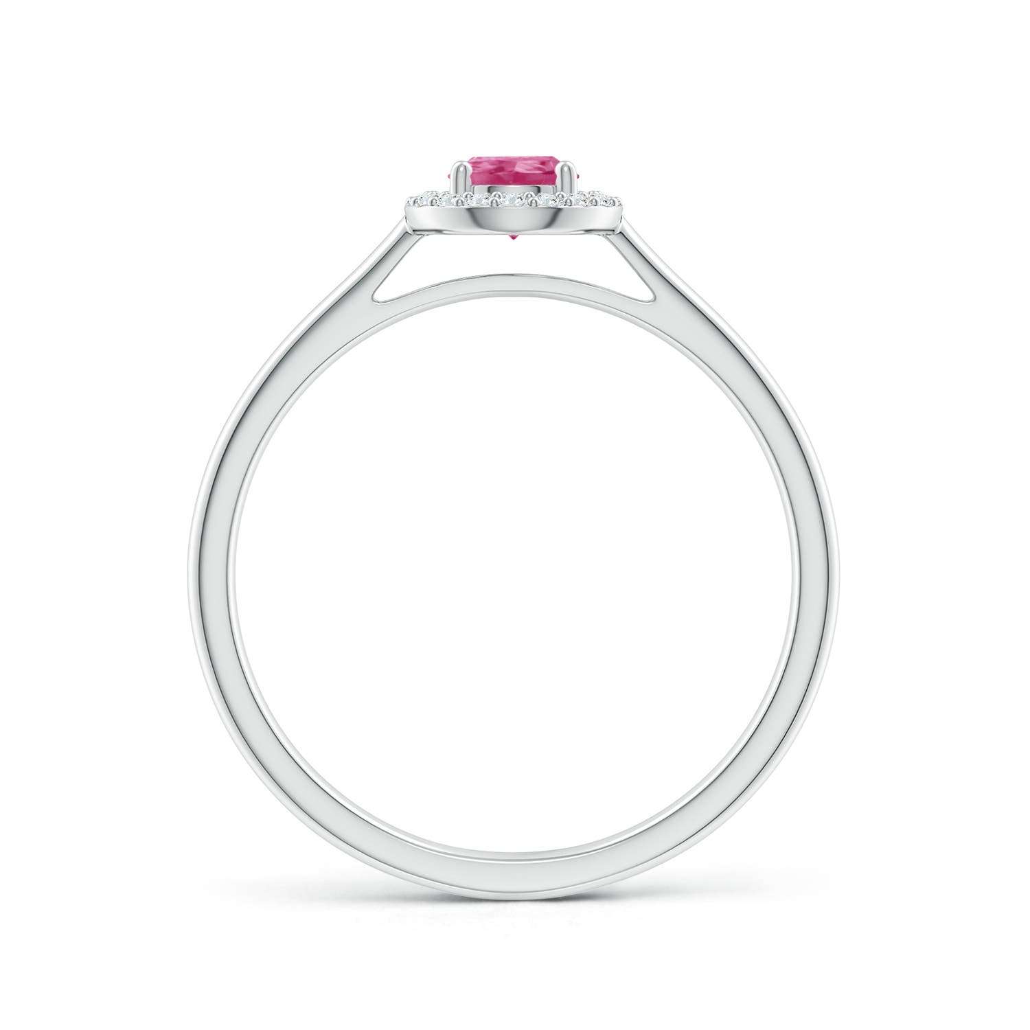 AAAA - Pink Sapphire / 0.55 CT / 14 KT White Gold