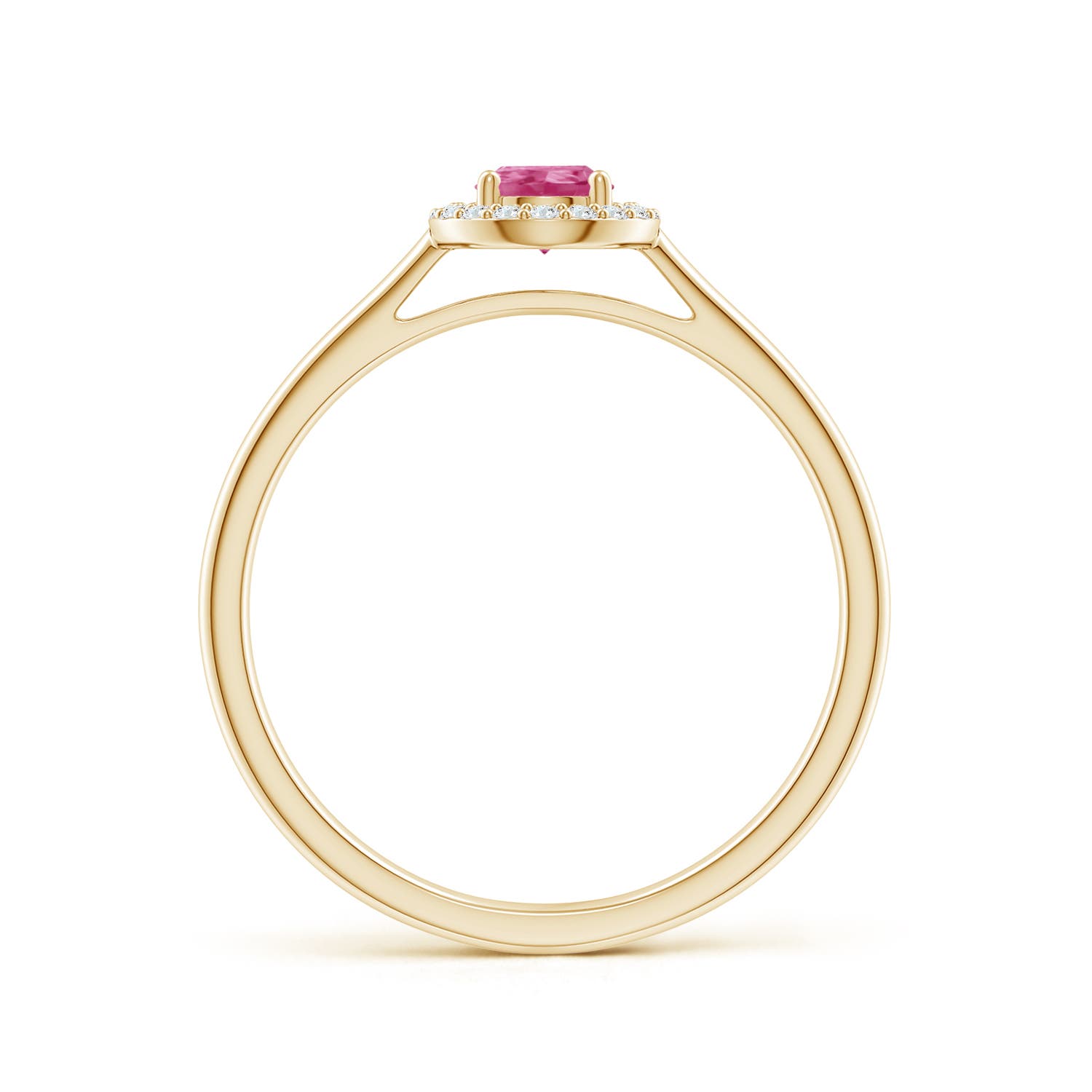 AAAA - Pink Sapphire / 0.55 CT / 14 KT Yellow Gold