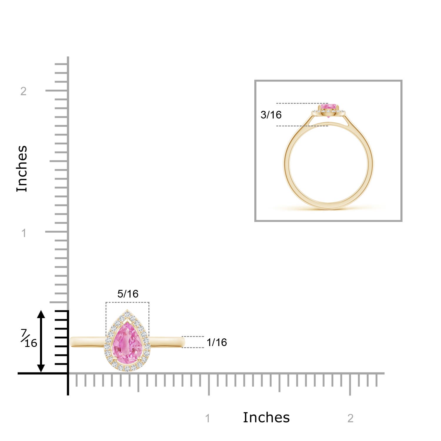 A - Pink Sapphire / 0.87 CT / 14 KT Yellow Gold