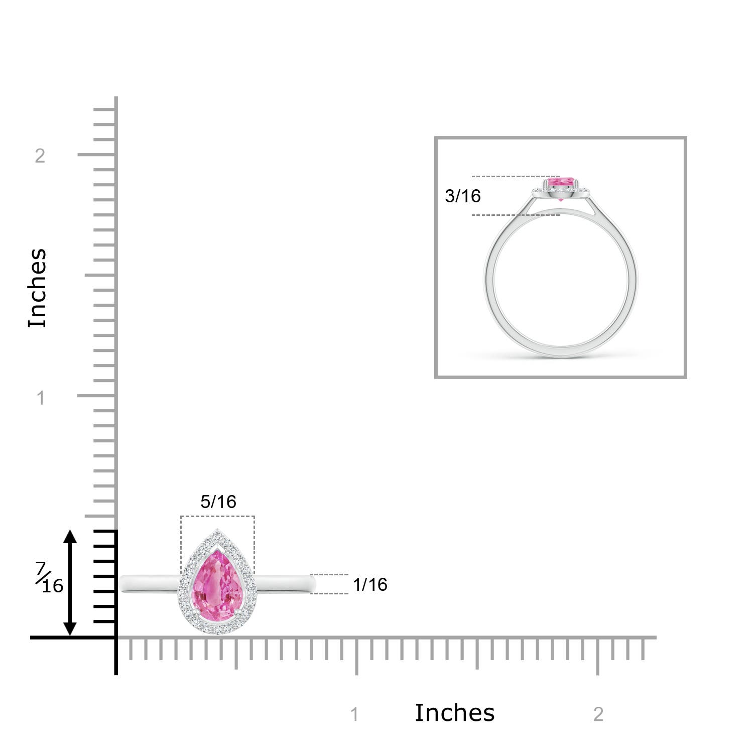 AA - Pink Sapphire / 0.87 CT / 14 KT White Gold