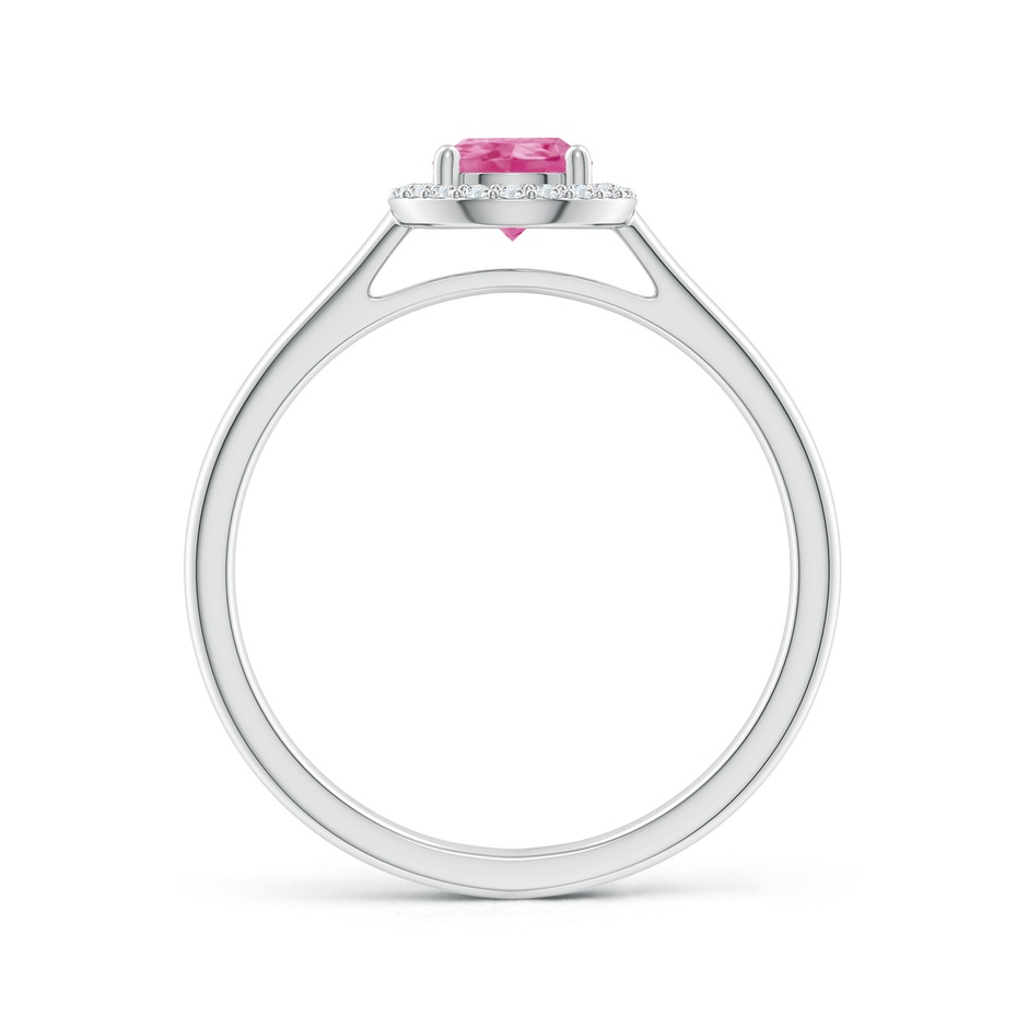 7x5mm AAA Pear-Shaped Pink Sapphire Halo Ring in White Gold side-1