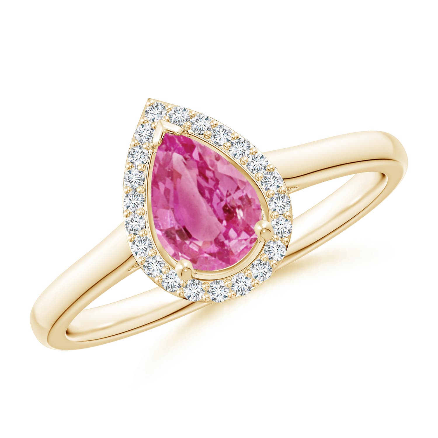 AAA - Pink Sapphire / 0.87 CT / 14 KT Yellow Gold