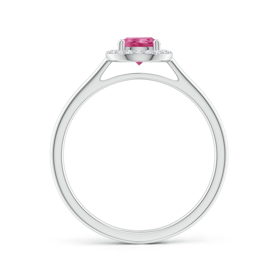 7x5mm AAAA Pear-Shaped Pink Sapphire Halo Ring in P950 Platinum side-1