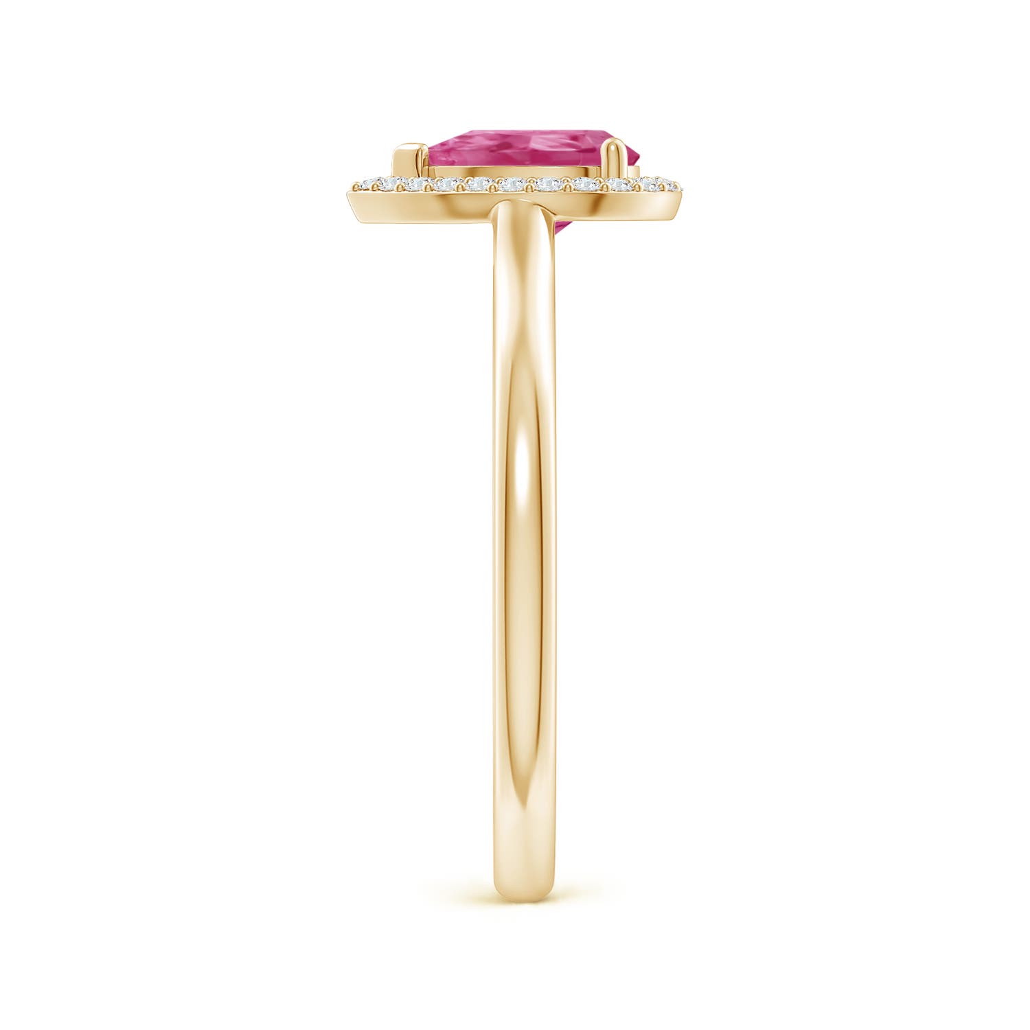 AAAA - Pink Sapphire / 0.87 CT / 14 KT Yellow Gold