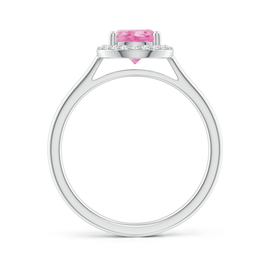 9x6mm A Pear-Shaped Pink Sapphire Halo Ring in P950 Platinum side-1