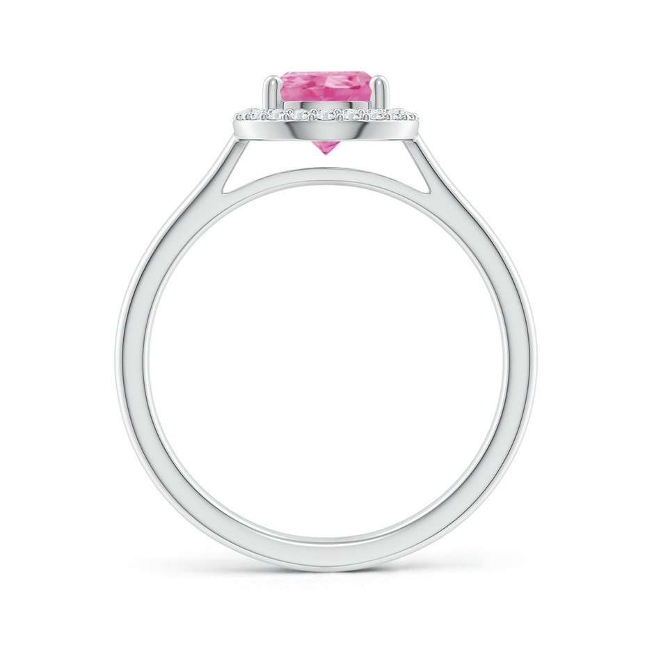 9x6mm AA Pear-Shaped Pink Sapphire Halo Ring in P950 Platinum side-1