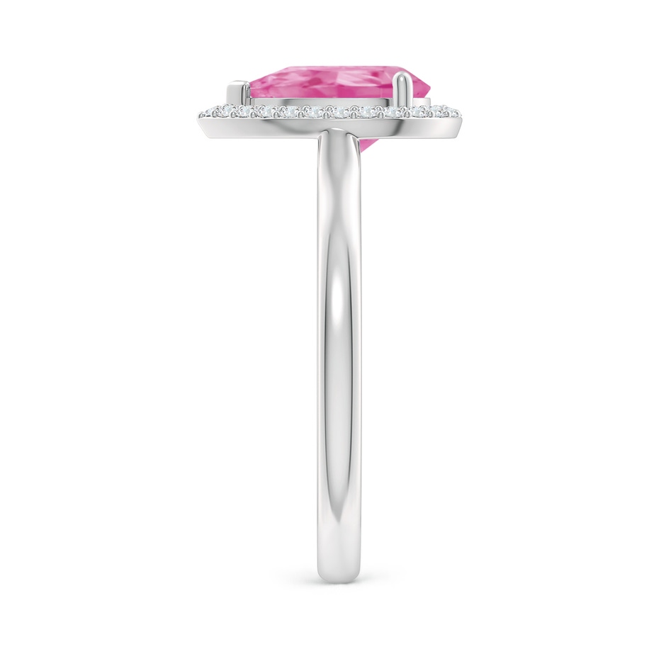 9x6mm AA Pear-Shaped Pink Sapphire Halo Ring in P950 Platinum side-2