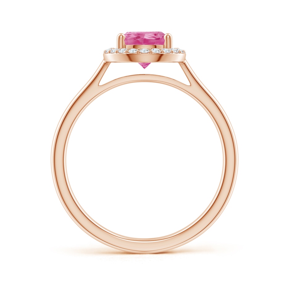9x6mm AAA Pear-Shaped Pink Sapphire Halo Ring in Rose Gold side-1