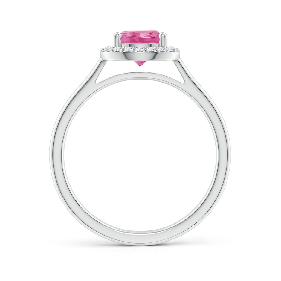 9x6mm AAA Pear-Shaped Pink Sapphire Halo Ring in White Gold side-1