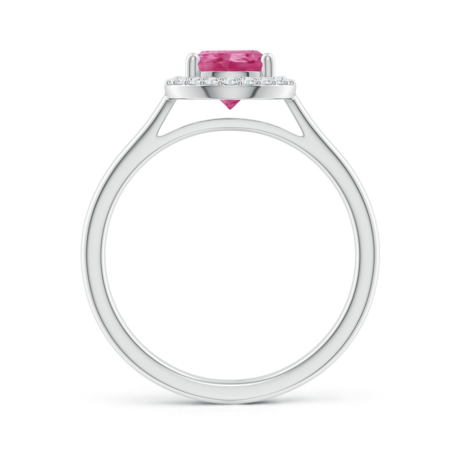 9x6mm AAAA Pear-Shaped Pink Sapphire Halo Ring in White Gold side-1