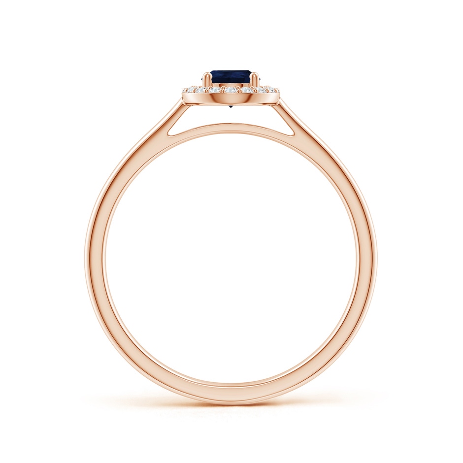 6x4mm A Pear-Shaped Blue Sapphire Halo Ring in Rose Gold side-1