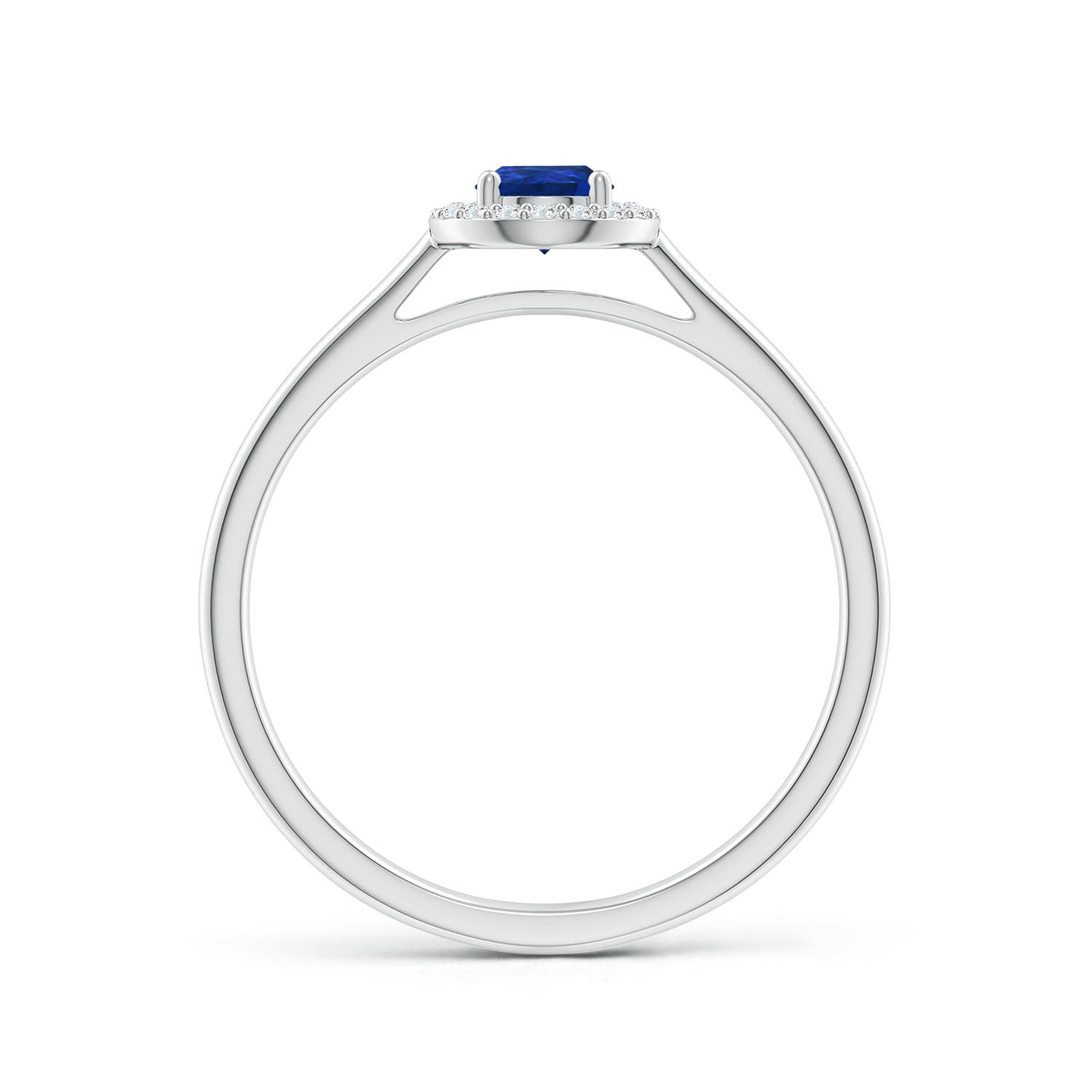 AAA - Blue Sapphire / 0.5 CT / 14 KT White Gold