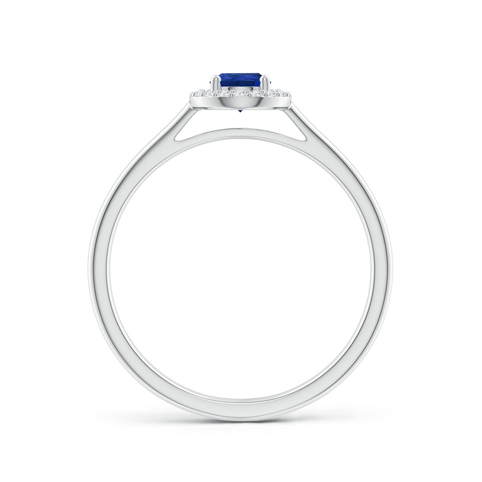 6x4mm AAA Pear-Shaped Blue Sapphire Halo Ring in White Gold side-1