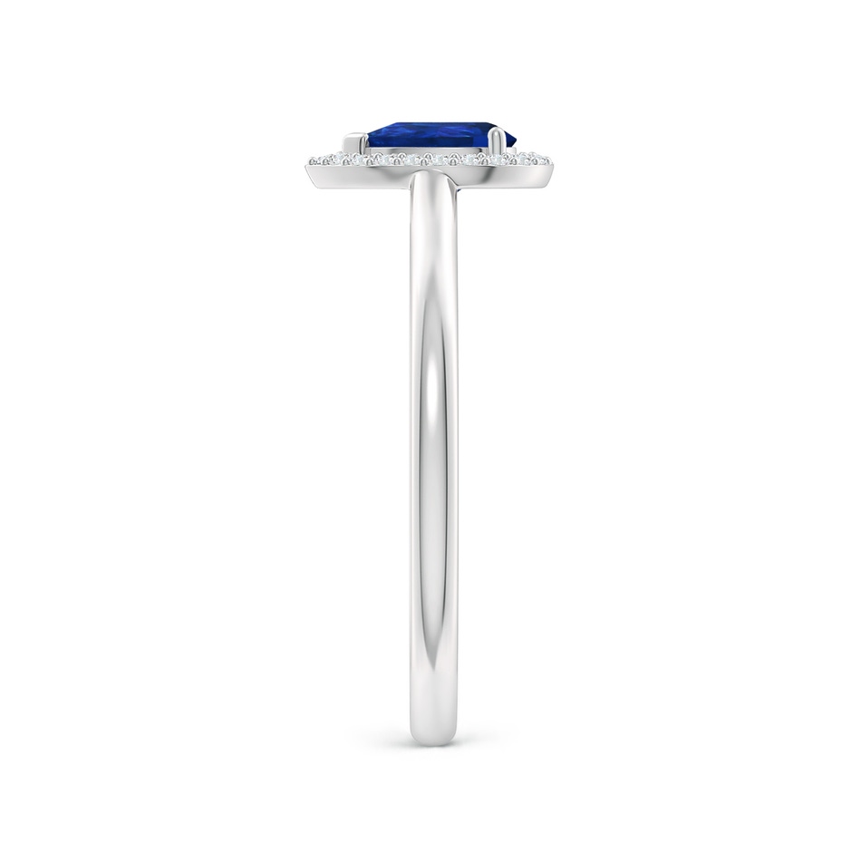6x4mm AAA Pear-Shaped Blue Sapphire Halo Ring in White Gold side-2