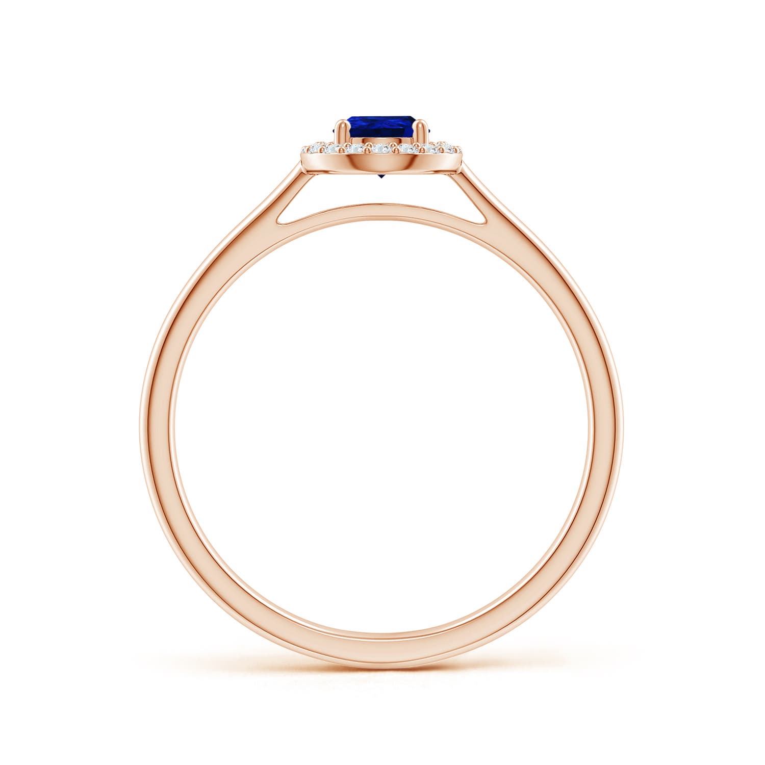 AAAA - Blue Sapphire / 0.5 CT / 14 KT Rose Gold