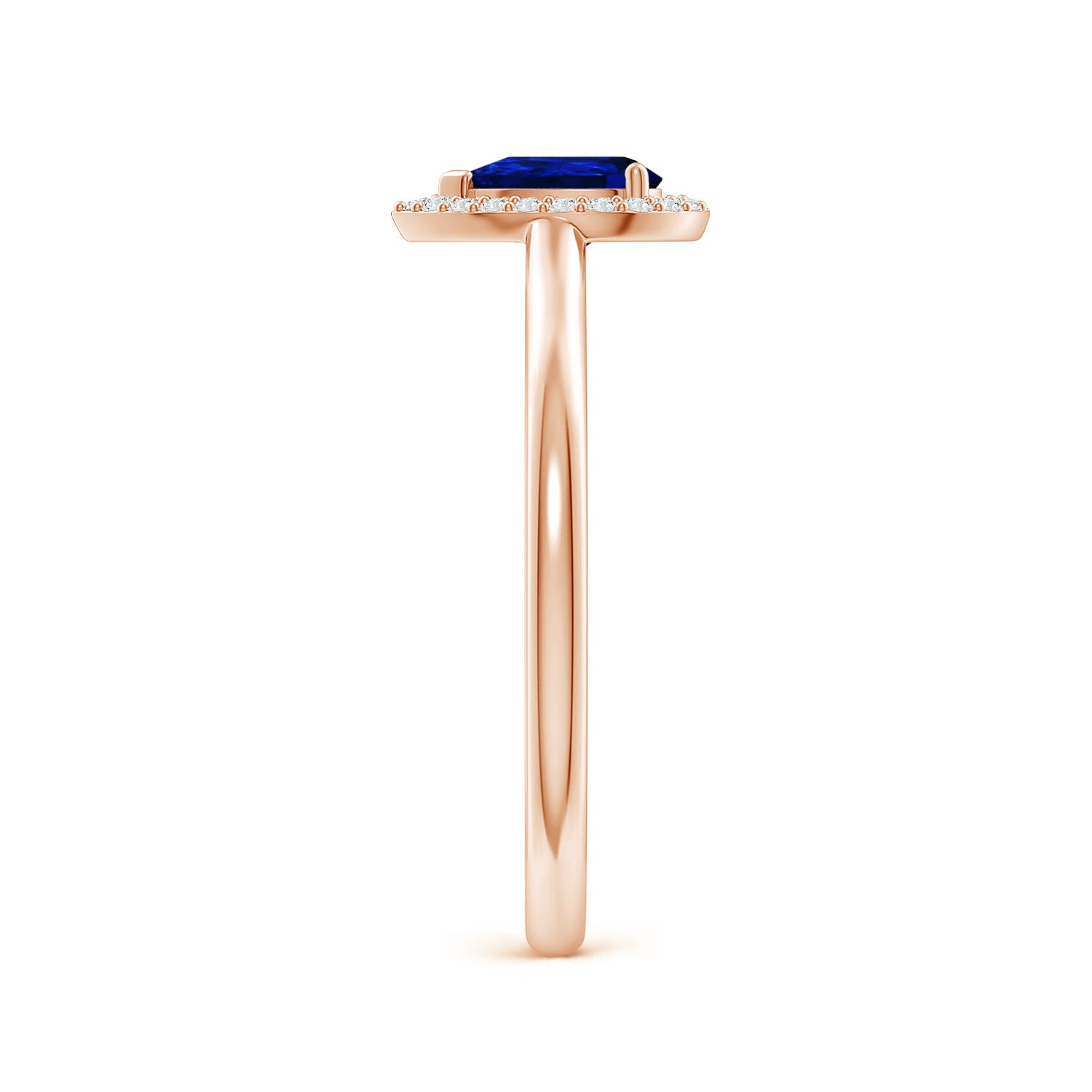 AAAA - Blue Sapphire / 0.5 CT / 14 KT Rose Gold