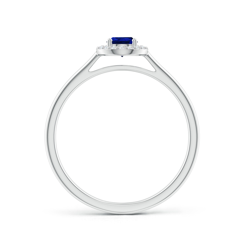 6x4mm AAAA Pear-Shaped Blue Sapphire Halo Ring in White Gold Side-1