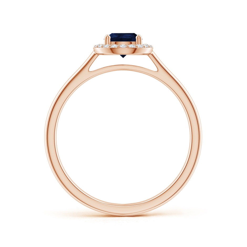 7x5mm A Pear-Shaped Blue Sapphire Halo Ring in Rose Gold side-1