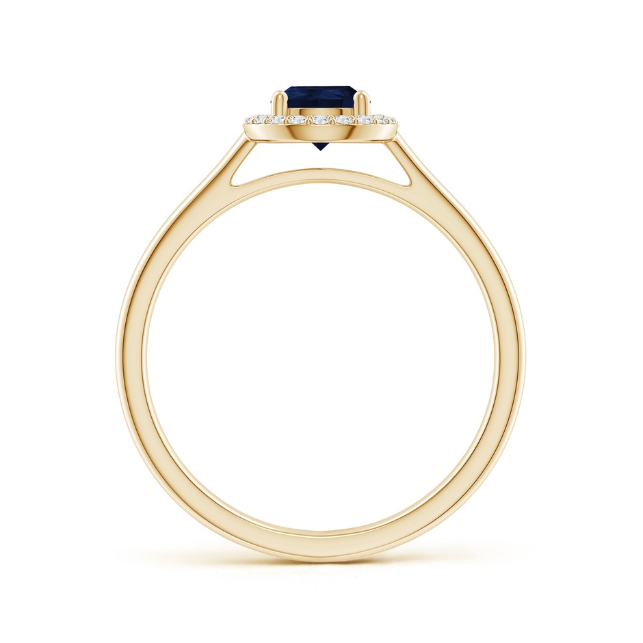 7x5mm A Pear-Shaped Blue Sapphire Halo Ring in Yellow Gold side-1