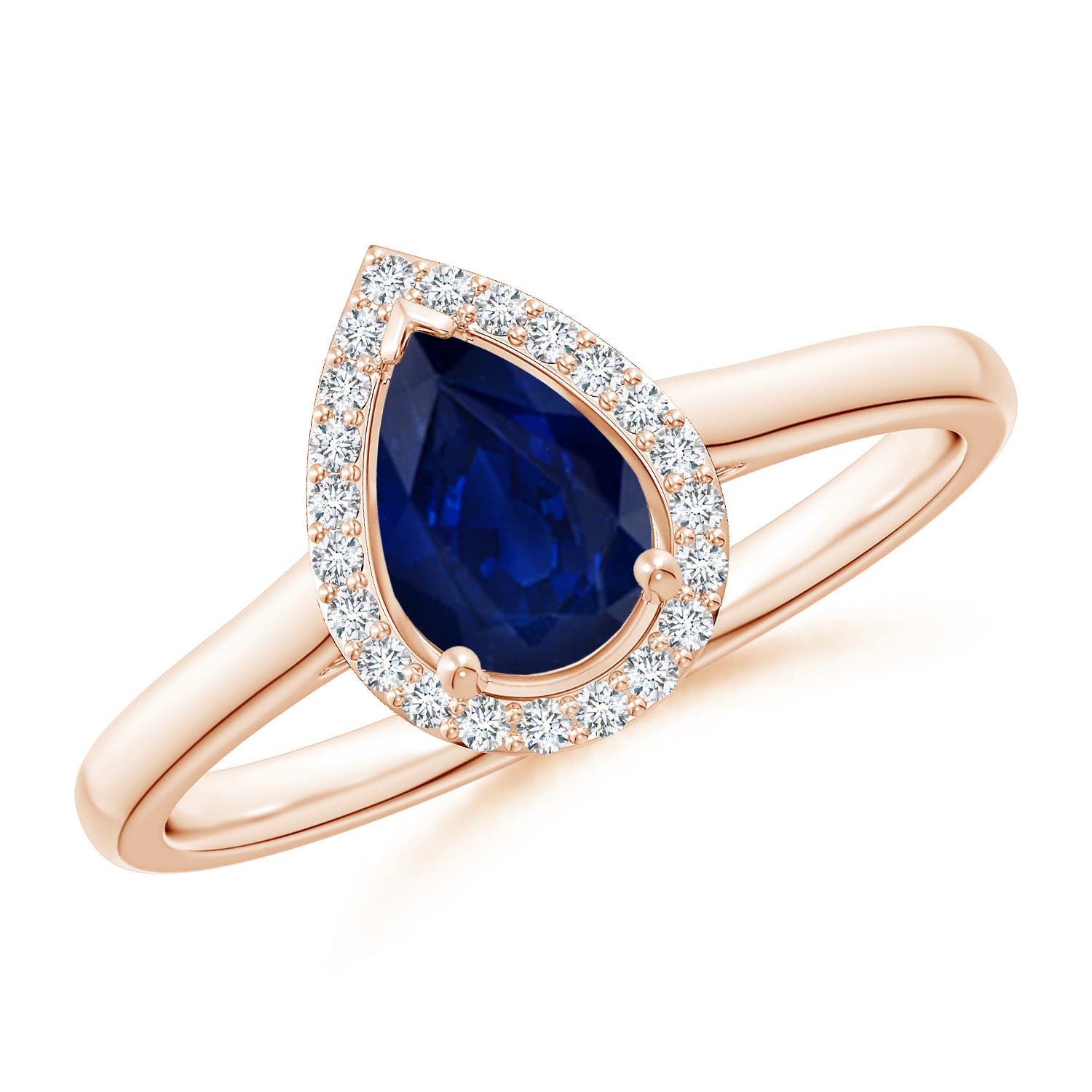 AA - Blue Sapphire / 0.87 CT / 14 KT Rose Gold