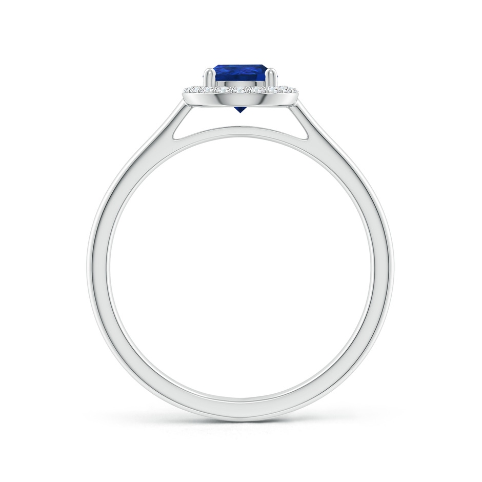 7x5mm AAA Pear-Shaped Blue Sapphire Halo Ring in White Gold side-1