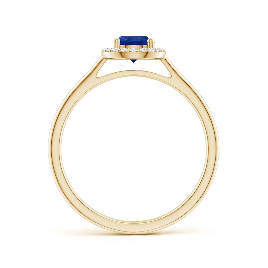 7x5mm AAA Pear-Shaped Blue Sapphire Halo Ring in Yellow Gold side-1