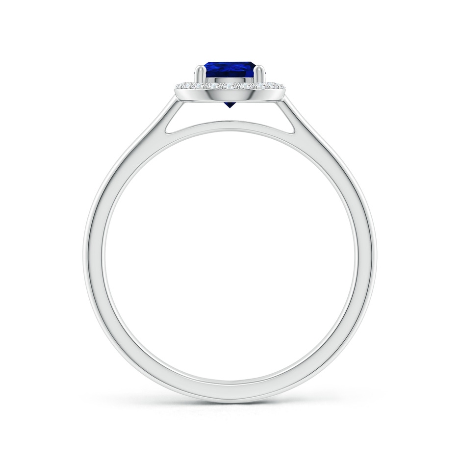 7x5mm AAAA Pear-Shaped Blue Sapphire Halo Ring in White Gold side-1