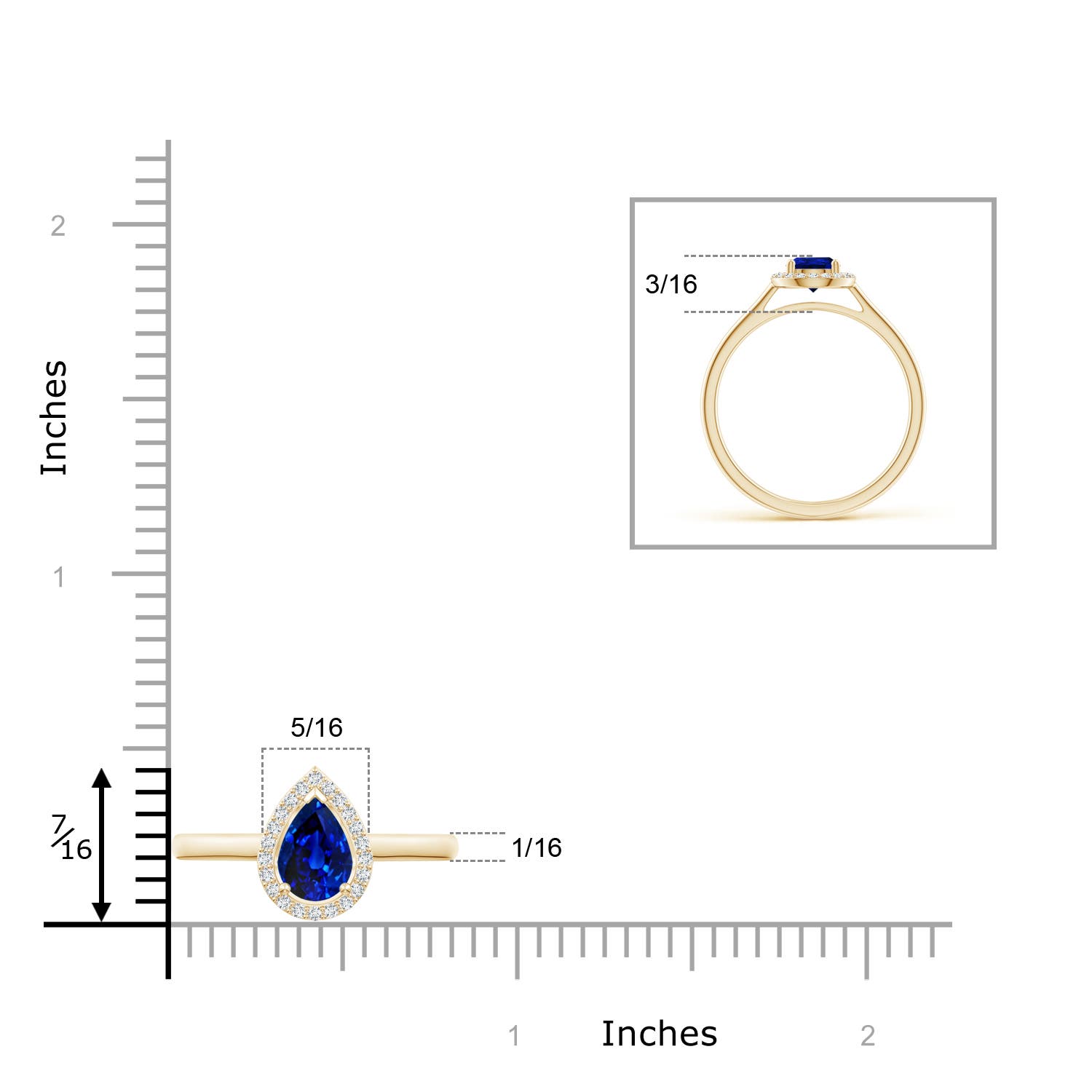 AAAA - Blue Sapphire / 0.87 CT / 14 KT Yellow Gold