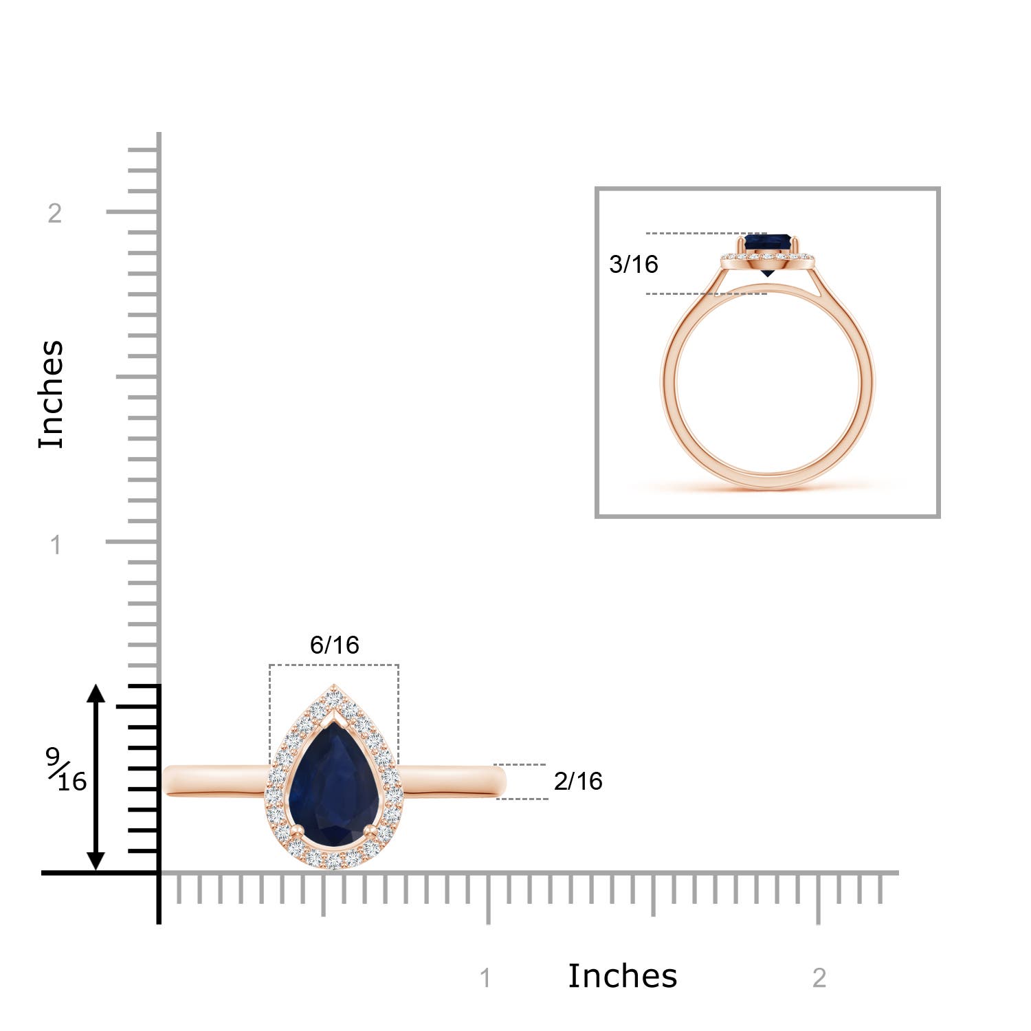 A - Blue Sapphire / 1.71 CT / 14 KT Rose Gold