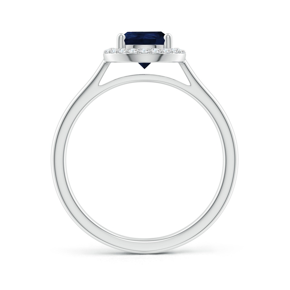 9x6mm A Pear-Shaped Blue Sapphire Halo Ring in White Gold side-1