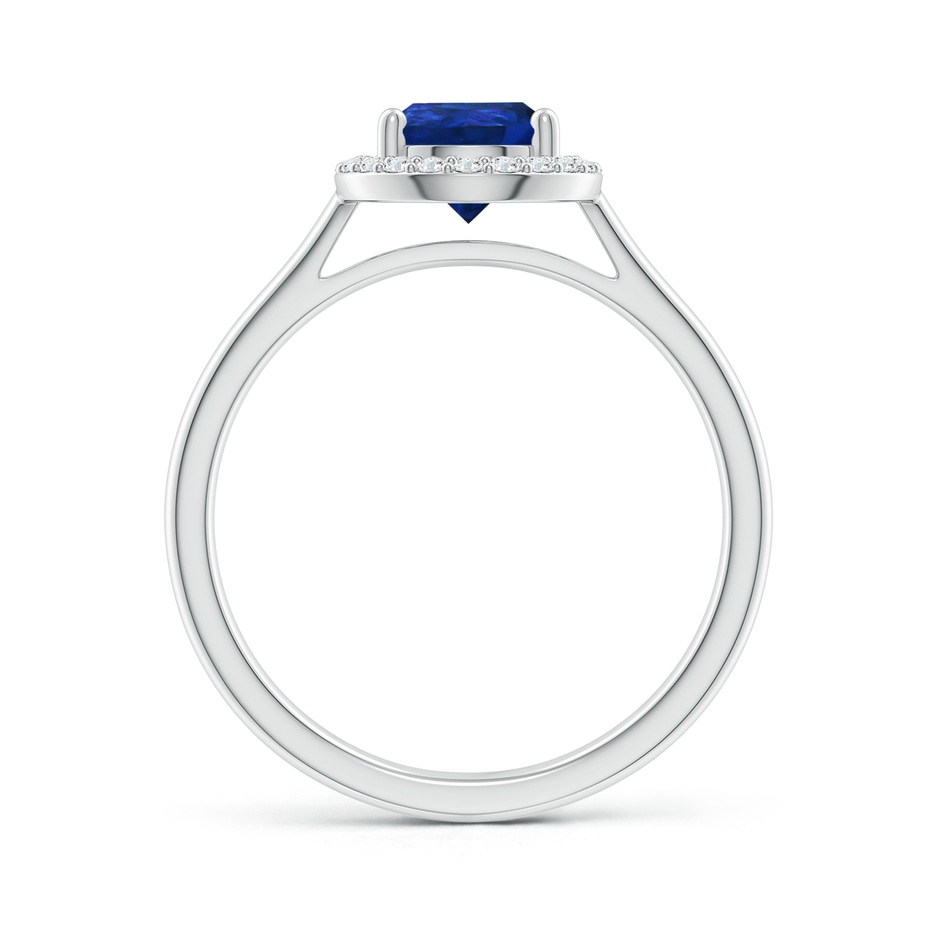 9x6mm AAA Pear-Shaped Blue Sapphire Halo Ring in White Gold side-1
