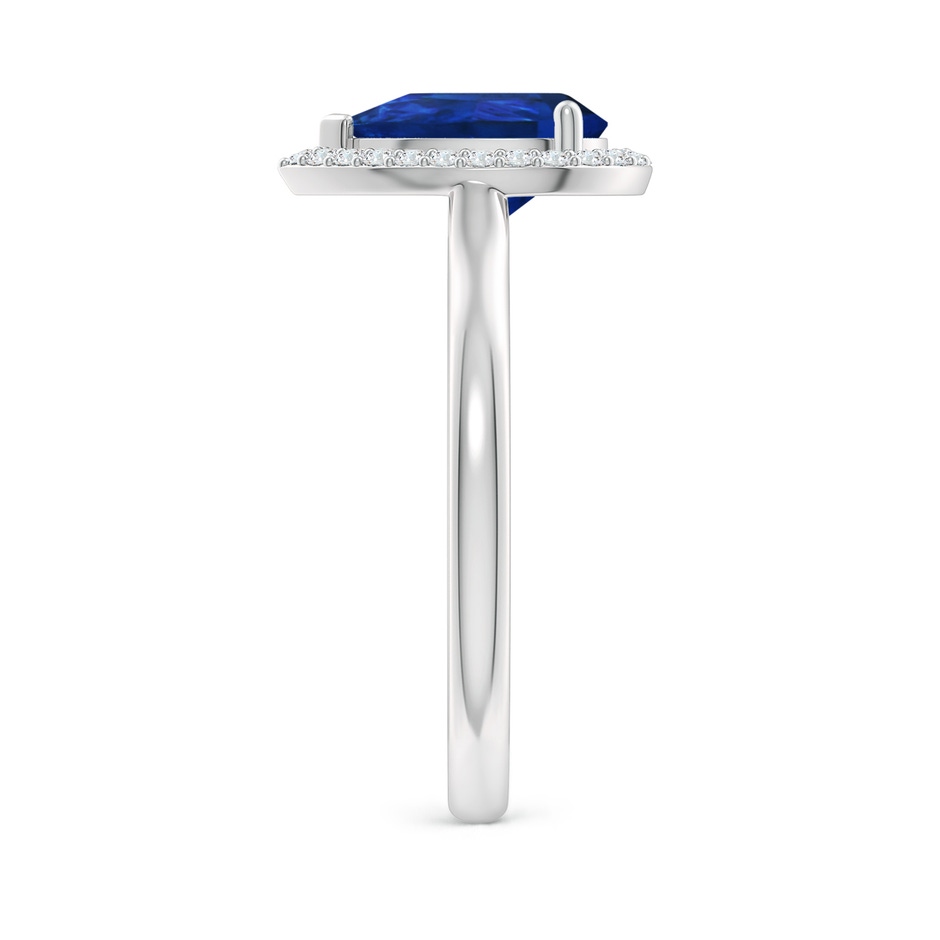 9x6mm AAA Pear-Shaped Blue Sapphire Halo Ring in White Gold side-2