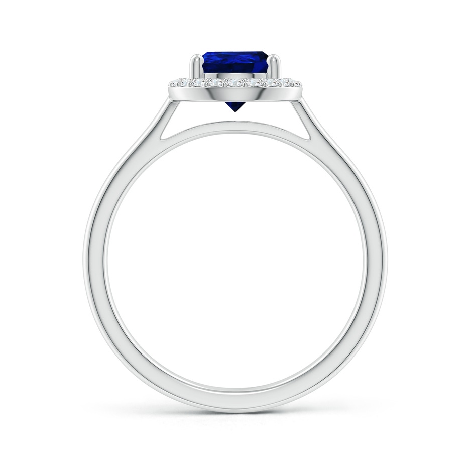 9x6mm AAAA Pear-Shaped Blue Sapphire Halo Ring in P950 Platinum side-1