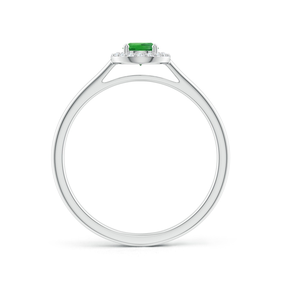 6x4mm AAA Pear-Shaped Tsavorite Halo Ring in White Gold side-1