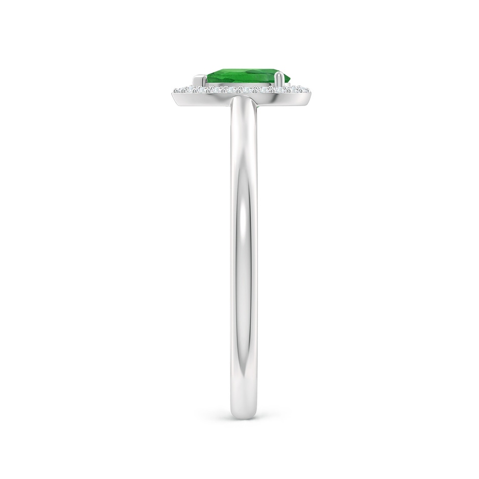 6x4mm AAA Pear-Shaped Tsavorite Halo Ring in White Gold side-2