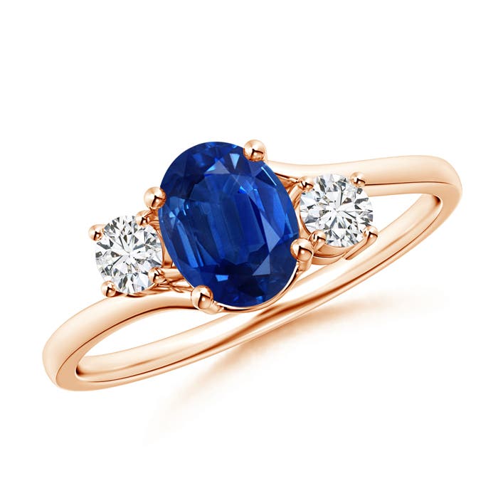 AAA - Blue Sapphire / 1.06 CT / 14 KT Rose Gold