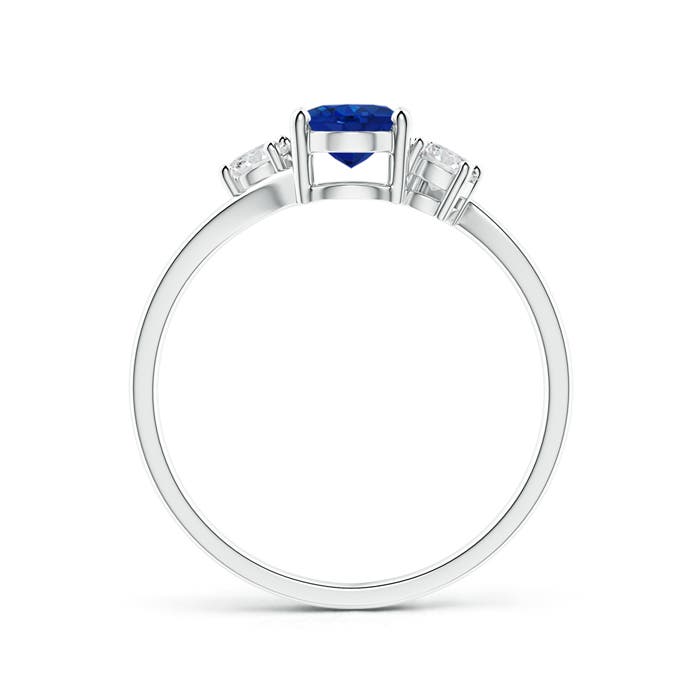 AAA - Blue Sapphire / 1.06 CT / 14 KT White Gold