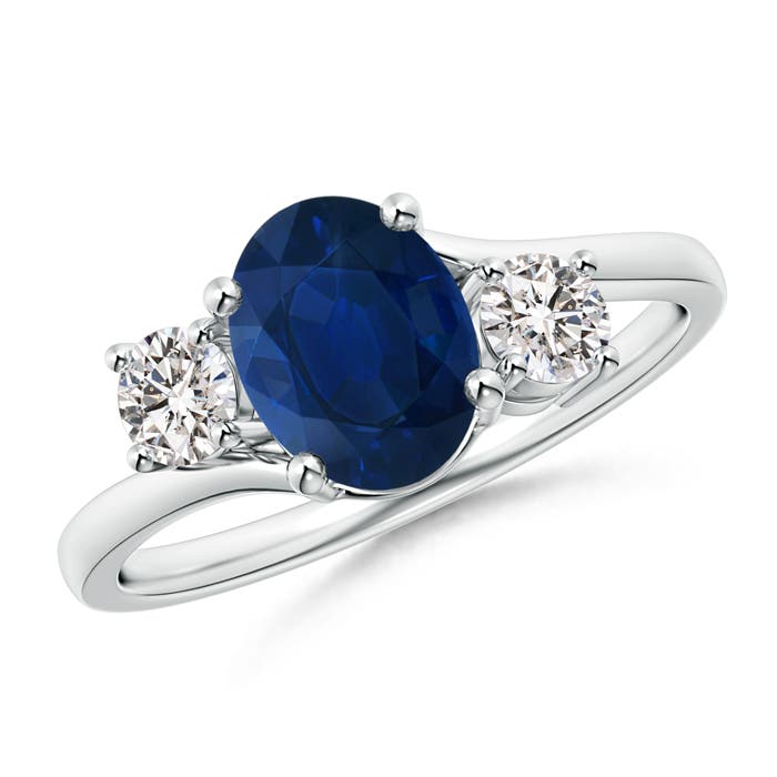 AA - Blue Sapphire / 1.87 CT / 14 KT White Gold