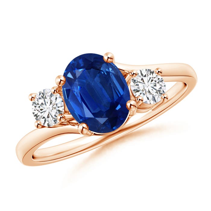 AAA - Blue Sapphire / 1.87 CT / 14 KT Rose Gold