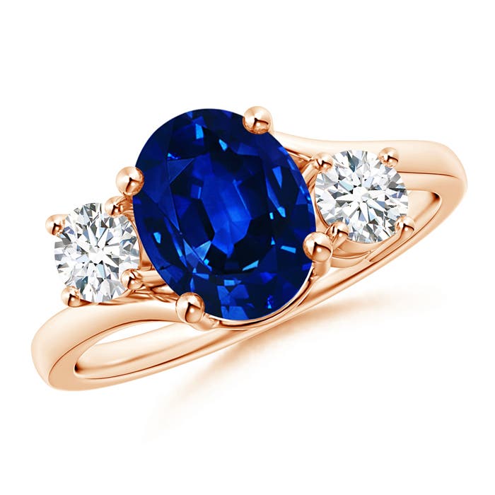 AAAA - Blue Sapphire / 2.46 CT / 14 KT Rose Gold